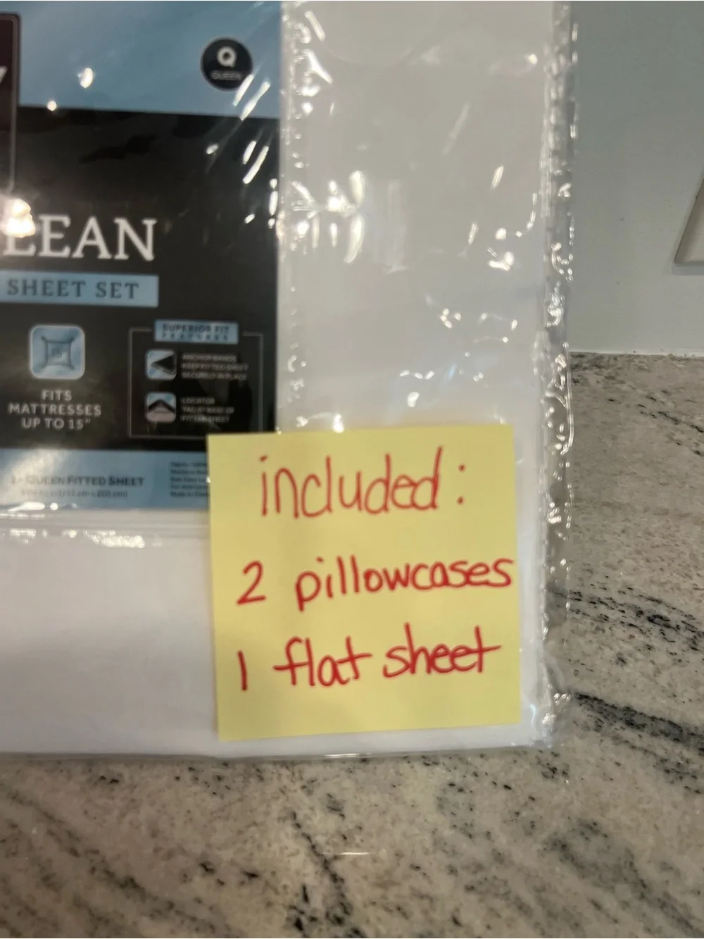 Sealy Platinum Cool & Clean Queen Sheet & pillow cases Set - White